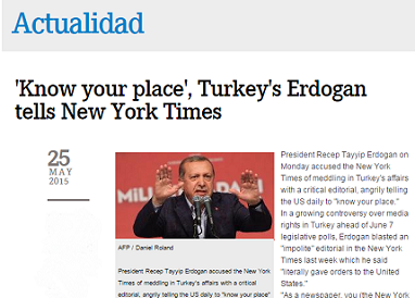 The New York Times вмешивается в дела Турции - Эрдоган